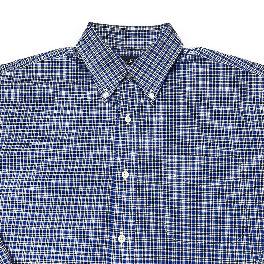 Lauren Ralph Lauren Shirt Mens 16 Blue Classic Fit Plaid Long Sleeve Button Down